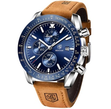 ZEGAREK MĘSKI KLASYCZNY BENYAR CHRONOGRAF +PUDEŁKO
