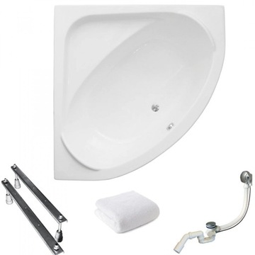 Wanna narożna Standard 140x140 Polimat gratis syfon chrom nogi ręcznik