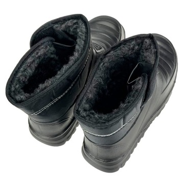 Kalosze piankowe buty ocieplane wysokie kożuch zimowe Belti High Czarne 42