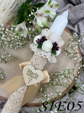 КРЕЩЕННАЯ СВЕЧА ДЛЯ КРЕЩЕНИЯ И ДЕРЕВЯННАЯ ШКАТУЛКА ДЛЯ СВЕЧИ, ЭКО ГРАВИРОВКА