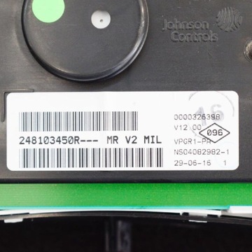 DACIA DUSTER MK1 SADA INDIKÁTOR TACHOMETRU 248103450R DIESEL 2016