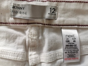 NEXT SKINNY MID RISE- Spodnie Jeansowe, Rurki M/L