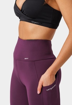 LEGGINSY FITNESS PURPUROWE WYSOKI STAN CARPATREE - S