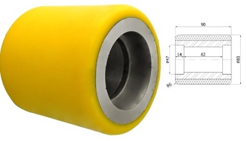 RAP-RB Rolka do wózków bez łożysk fi 80mm fi 47mm