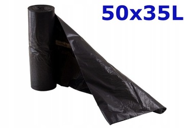 Worki na śmieci HDPE 50 x 35L czarne