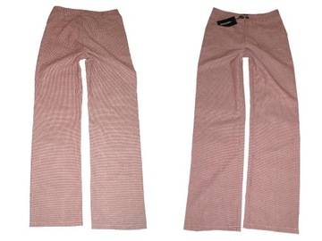 PEPITKA proste spodnie DANDYS high waist BORDO 38