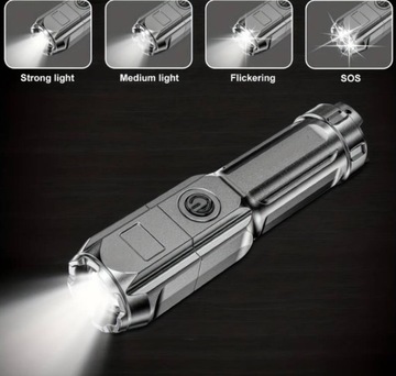 Тактический фонарик ZOOM 1000л аккумуляторный USB LEG