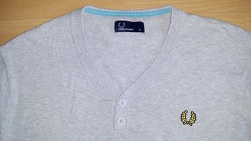 Sweter męski M Fred Perry stylowy szary