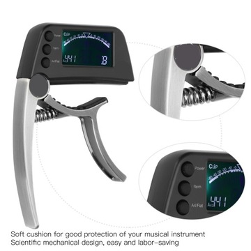 Guitar Capo Tuner stop cynku ABS 2 w 1 klips z