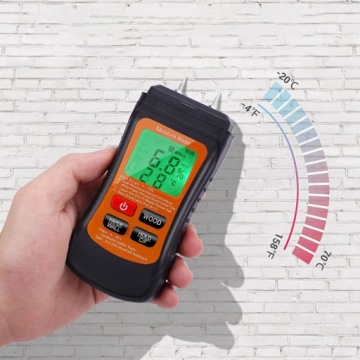 ИЗМЕРИТЕЛЬ ВЛАЖНОСТИ ДЕРЕВО, БУМАГА, НАСТЕННЫЙ ИЗМЕРИТЕЛЬ ВЛАЖНОСТИ С ЖК-дисплеем