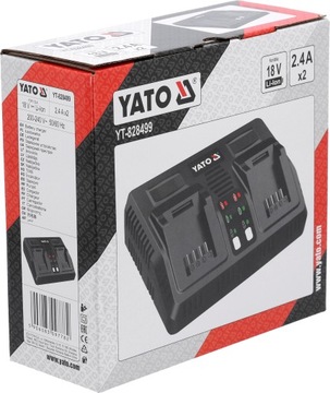 ДВОЙНОЕ ЗАРЯДНОЕ УСТРОЙСТВО YATO 2.2А ДЛЯ АККУМУЛЯТОРОВ ЭЛЕКТРОИНСТРУМЕНТОВ СИСТЕМЫ 18В
