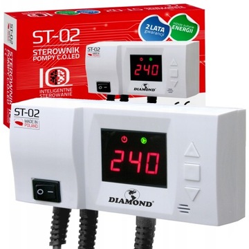 STEROWNIK POMPY PIECA KOTŁA C.O. DIAMOND ST-02 REGULATOR LED