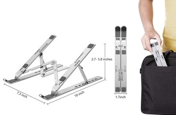 Складная подставка VAZIO, алюминий, СЕРЕБРЯНЫЙ для ноутбука MacBook iPad (N29-9-S)