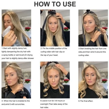 Безнагревательные щипцы для завивки локонов с повязкой на голову, ленивые локоны