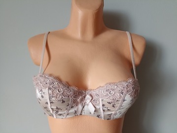 Śliczny biustonosz La Senza Georgia Dainty Rose Pink EUR 70C 35% silk