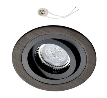 Oprawa sufitowa RUCHOMA halogen do LED GU10 czarna