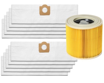 10x WORKI+FILTR DO ODKURZACZA KARCHER WD3