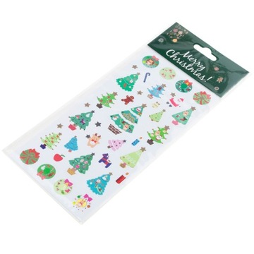 NAKLEJKI ŚWIĄTECZNE BOŻONARODZENIOWE WZORY CHOINKA MIKOŁAJ BAŁWANEK na okno