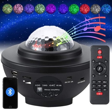 STARS Projector Projector Sky Night Lamp Led Bluetooth -динамик + пульт дистанционного управления