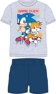 PIŻAMA SONIC CHŁOPIĘCA KRÓTKIE SPODENKI KOSZULKA BAWEŁNIANA BAWEŁNA JEŻ