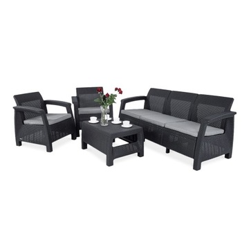 Zestaw duży MEBLI OGRODOWYCH CORFU SET 3 Graphite