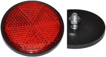 ODBLASK PRZYKRĘCANY CZERWONY OKRĄGŁY ŚR. 57 MM