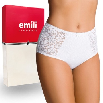 EMILI Norma Кружевные трусики из хлопка белого цвета L