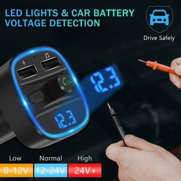 FM-передатчик с Bluetooth 5.0, мини-разъемом USB-A/USB-C PD/QC/PPS