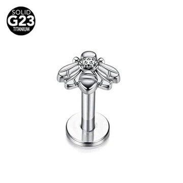 Пирсинг Labret de Puma de Abeja De Serpiente de Titanio G23, Pendiente