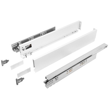 Szuflada VERTEX EMUCA biała niska L-300mm cichy domyk pełny wysuw 40kg
