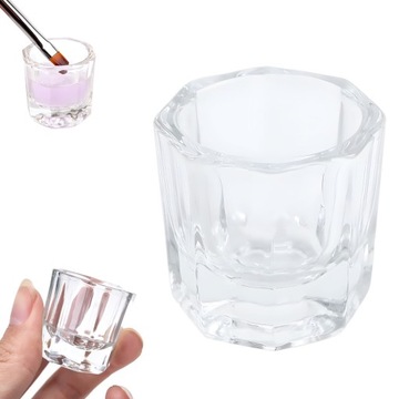 Szklane naczynko KIELISZEK pojemniczek do liquidu cleanera HENNY BRWI