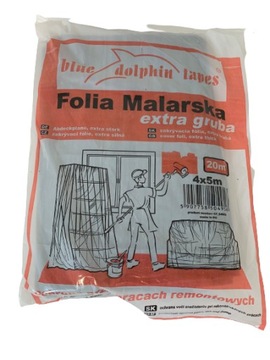 Folia malarska wiśniowa Blue Dolphin 4x5m extra gr