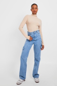 LC91201 *БОДИ BOOHOO ВЫСОКОЕ В РЕБРУСКУ С ДЛИННЫМ РУКАВОМ M