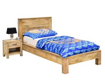 Łóżko kolonialne indyjskie lite drewno mango loft
