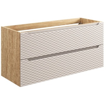 RYFLOWANA szafka pod umywalkę 120 cm OCEAN BEIGE 82-120-2S z szufladami DĄB
