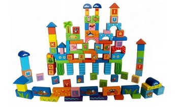 Развивающие ДЕРЕВЯННЫЕ БЛОКИ ОКЕАН 100 элементов