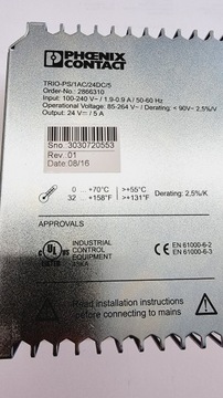 TRIO-PS/1AC/24DC/5 стабилизированный источник питания