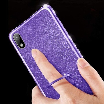 ЧЕХОЛ С БЛЕСКАМИ ДЛЯ HUAWEI Y5 2019 ЧЕХОЛ-КОЛЬЦО + СТЕКЛО