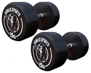 2x 20KG hantle OKRĄGŁE żeliwo gumowane zestaw 40kg