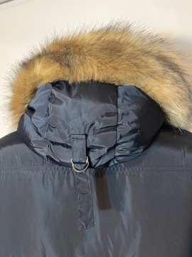 RESERVED płaszcz pikowany puchowy pióra kurtka zimowa z kapturem 44/46