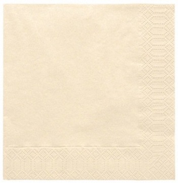SERWETKI 20 Sztuk 33x33CM WESELE KOMUNIA KREM
