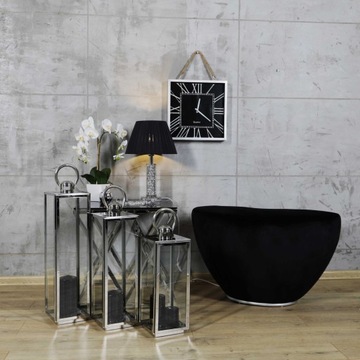 Серебряный гламурный хромированный фонарь h=60см