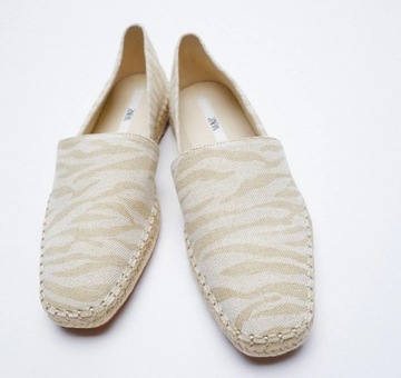 ZARA BEŻOWE WIELOBARWNE ESPADRYLE BUTY JUTY 41