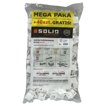SYSTEM POZIOMOWANIA PŁYTEK SOLID KLIPSY 1,5mm 440