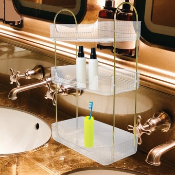 Полочка на столешницу для хранения косметики в ванной комнате.