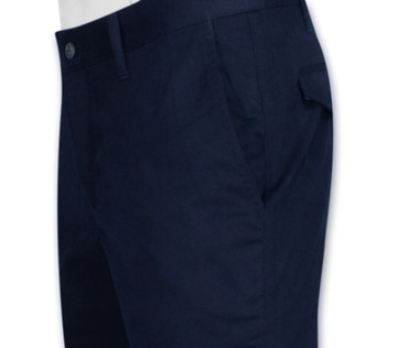 Granatowe spodnie typu chinos -QUICKSIDE- XL