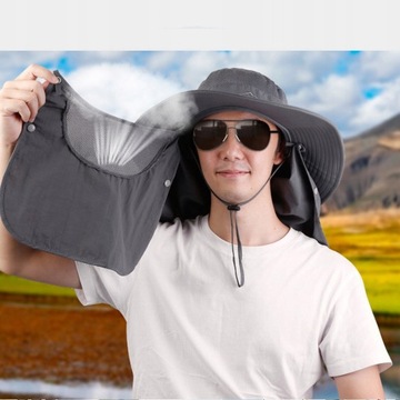 ШЛЯПА ДЛЯ РЫБАЛКИ С МАСКОЙ ШИРОКОПОЛАЯ ШЛЯПА СОЛНЦА