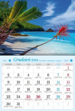 Kalendarz 2024 ścienny planszowy EGZOTYCZNE KRAJOBRAZY