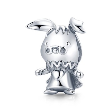G239 Zabawkowy królik charms zawieszka srebro 925