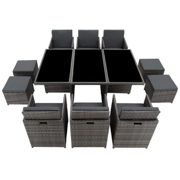 ОБЕДЕННЫЙ НАБОР САДОВОЙ МЕБЕЛИ ИЗ РОТАНГА ДЛЯ ТЕРРАСЫ